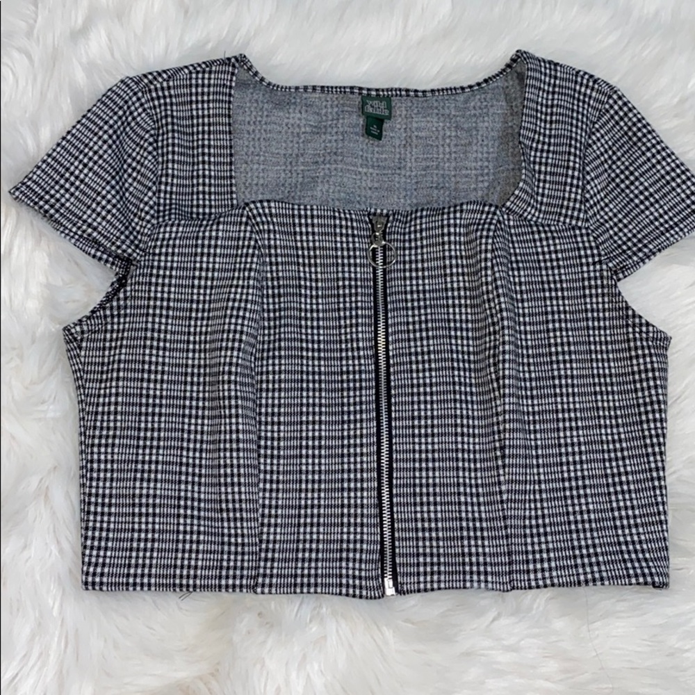 Gingham zipper top